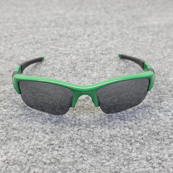 Oakley Flak Jacket Team Bright Green Frame Black Polarized Lenses - Picture 1 of 7
